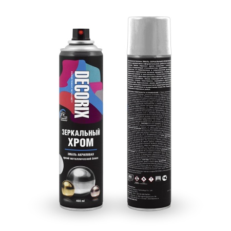 Фото аэрозольная эмаль decorix зеркальный хром  400 мл 0147-02 dx